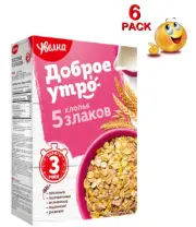 6 PACK x 350gr 5 GRAINS FLAKES GRAINS LOOSE Cereal 100% Natural UVELKA Увелка RF