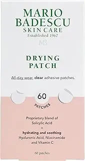 Mario Badescu Drying Patch for All Skin Types | Single-Use Adhesive Patches that Target Blemishes | Formulated with Salicylic Acid & Niacinamide | 60 Patches