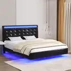 Levede Floating Bed Frame Double Queen with Headboard LED Lights Mattress Base