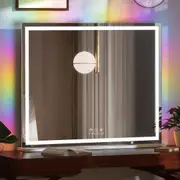 VANITII GLOBAL 100cm Hollywood Vanity Makeup Mirror with LED Light Strip and RGB Backlit Tabletop Wall Mounted