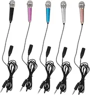 SUPVOX 5Pcs Mini Microphone for Phone Portable Vocal Mic for Singing Podcasting Recording Compatible with Mobile Devices Colors