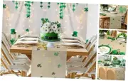Spring Burlap Table Runners, 14 x 72 inches Shamrock Table Runner,