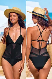 Cupshe Backstage Pass Black One-Piece Swimsuit - Black,S