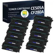 10 Pack CE505A 05A Toner Cartridge for HP LaserJet P2055dn P2035n P2035 Black