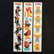 Lot Of 3 Vintage 80’s Cardesign Toots CAT Kittens Kitties Sticker Strips - Rare