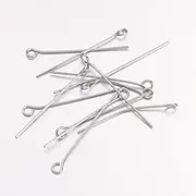 200Pcs Eye Pin Open Eye Pins 304 Stainless Steel Head Pins for DIY Jewelry Making 1.6inch/40mm (Silver)
