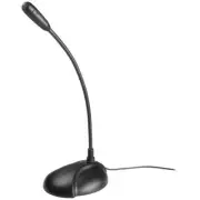 Desk Mount Condenser Microphone Slim Gooseneck Design With USB A Adaptor Black