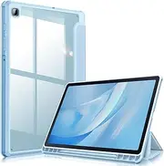 [FINTIE] Hybrid Slim Case for Samsung Galaxy Tab S6 Lite 10.4 Inch 2022/2020 Model (SM-P610/P613/P615/P619) with S Pen Holder, Shockproof Cover with Clear Transparent Back Shell, Blue