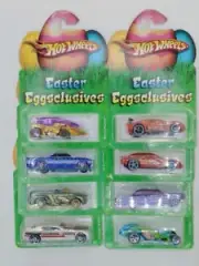 HOT WHEELS 2009 WALMART EXCLUSIVE COMPLETE SET OF 8 EASTER EGGSCLUSIVES MINT