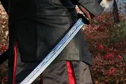 Generic 107cm Medieval Manganese Steel Chinese Kung Fu Martial Arts Real Steel Sword Samurai Sword Thunder Battle Preparation Training Lightning Sword Weapon Katana