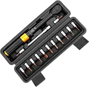 5 to 25Nm 1/4 Inch Torque Wrench Set High Precision Bike Maintenance Torque Wrench With 72 Teeth Ratchet for Work on Handlebar Seat Post or Rim..(Black + Orange)
