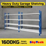 2.4x2x0.6M Garden Garage Warehouse Steel Rack Storage Shelves B-1600KG-2420BG