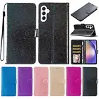 For Samsung Galaxy A54 A32 A25 A14 Glitter Leather Wallet Flip Stand Case