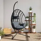 Hanging Egg Chair with Stand Hammock Chair Anthracite Fabric and Steel vidaXL