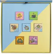 Pokémon Center: Pokémon Lazy Summer Pin Box Set (7-Pack), Zinc alloy / hard enamel / paper / magnets, no gemstone