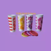 Tupperware Set Classic Straight Sided Stacking Tumblers Sweet & Sassy NEW