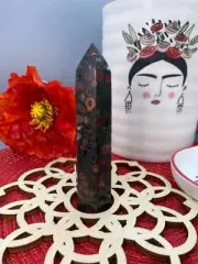 174 Gram High Quality Plum Blossom Jade Stone Tower Crystal Specimen