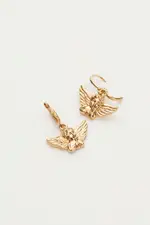 Gold Cherub Charm Earrings - Size ONE, Women's Earrings