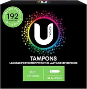 U by Kotex Tampons Mini 192 Count (12 x 16 Pack) - Packaging May Vary