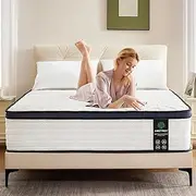 King Size Mattress,10 Inch Hybrid Mattress in a Box with Gel Memory Foam, Individually Wrapped Pocket Coils Spring, Pressure Relief & Edge Support, CertiPUR-US Certified,Medium Firm
