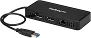 StarTech.com USB 3.0 Mini Dock - Dual Monitor USB-A Docking Station with DisplayPort 4K 60Hz Video & Gigabit Ethernet - 1ft (30cm) Cable - Portable USB 3.1 Gen 1 Type-A Laptop Adapter (USBA2DPGB)