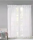 Madison Park Set Of 2 Panel Curtain 50in W x 95in L White Twist Tab Top Sheer
