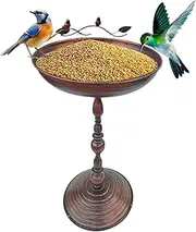 Bird Baths for Outdoors,Standing Bird Bath Feeder for Outdoors - Courtyard Iron Art, Antiqued Animals Water Bowl Statue for Hummingbird Parrot Parakeet Patio Yard