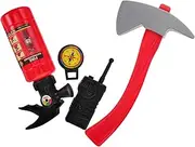 VANZACK Realistic Boys and Girls Firefighter Suit Fireman Play Set Mini Extinguisher Toy Fireman Dress up Kit Pretend Play Gear
