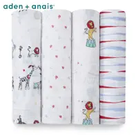 在飛比找PChome24h購物優惠-【Aden & Anais】經典多功能包巾4入/復古馬戲團