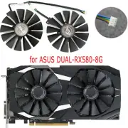 Graphics Card Cooling Fans for ASUS DUAL-RX580-8G (13 Leaves/Dual Fan Version)