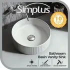 Simplus Bathroom Ceramic Basin Vanity Sink Hand Wash Bowl Above Counter 36X36CM