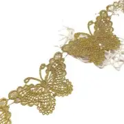 1Yard Polyester Golden Lace Big Butterfly Gold Thread Clothing Accessory Lace...