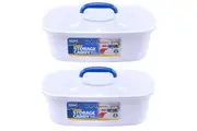 2PK Plastic Cleaning and Storage Caddy with Carry Handle Kitchen Bathroom 18.5Cm