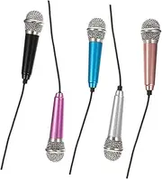 HAMPPLIES 5Pcs Portable Mini Microphones for Smartphone Lightweight Phone Mic for Singing Podcasting Live Streaming Interviewing and Video Blogging