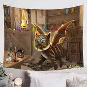 Fantasy Art Bixie the Dragon Cat Tapestry
