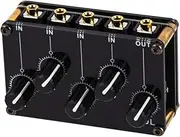 Vaguelly Compact Stereo Audio Mixer 4-channel Line Hub Ideal for Gaming Phone Computer Easy to Use
