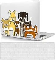 Laptop Hard Shell Case Compatible with New MacBook Pro 16 inch with Liquid Retina XDR Display & Touch ID 2021 Release Model A2485 M1, Plastic Hard Shell Case Cover & Keyboard Cover, Cartoon Dogs