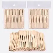 200 Pack Bamboo Cocktail Forks, 3.5 Inch Natural Bamboo Forks, Toothpicks for Appetizers for Party/Catering/Dessert/Fruit