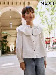 White Ruffle Collar Blouse (3-16yrs) (AY7296) | $31 - $42