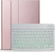 Keyboard Case for Samsung Galaxy Tab A7 10.4" 2022 2020 Case (SM-T503/T500/T505/T507),Detachable Wireless Keyboard Stand Cover with Pencil Holder for Galaxy Tab A7 Tablet (Rose Gold)