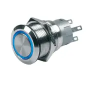 BEP PUSH-BUTTON SWITCH 12V MOMENTARY ON/OFF BLUE LED