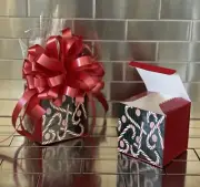 Christmas Candy Cane Kids Gift Basket/Box With 1/2 LB Candy Wrapped With Bow