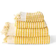 Miss April Pompom Turkish Cotton Bathroom Set Mustard