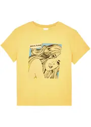 Re/done Beach Please Printed Cotton T-shirt - Yellow - S S