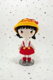 Chibi Maruko Inspired Handmade Crochet Doll