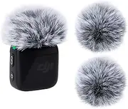 YOUSHARES Windscreen for DJI Mic Mini Microphone Furry Wind Muff, Mic Covers for DJI Mini Mic Effectively Reduces Wind Noise and Keeps Your Sound Clear (2-Packs, Black/Gray)