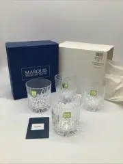 Waterford Marquis "Brookside" Set of 4 Old Fashioned Whiskey Rocks Glasses NEW!