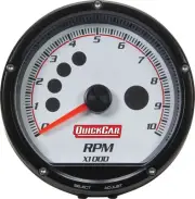 Quickcar Racing 63 001 Redline Multi Recall Tach White