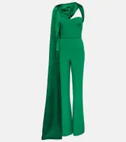 [Safiyaa] Safiyaa Lollian Marmont caped jumpsuit AU 6 green