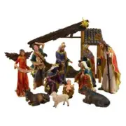 13pcs Christmas Nativity Scene Set & Stable 32cm Jesus Christian Jesus Figurines